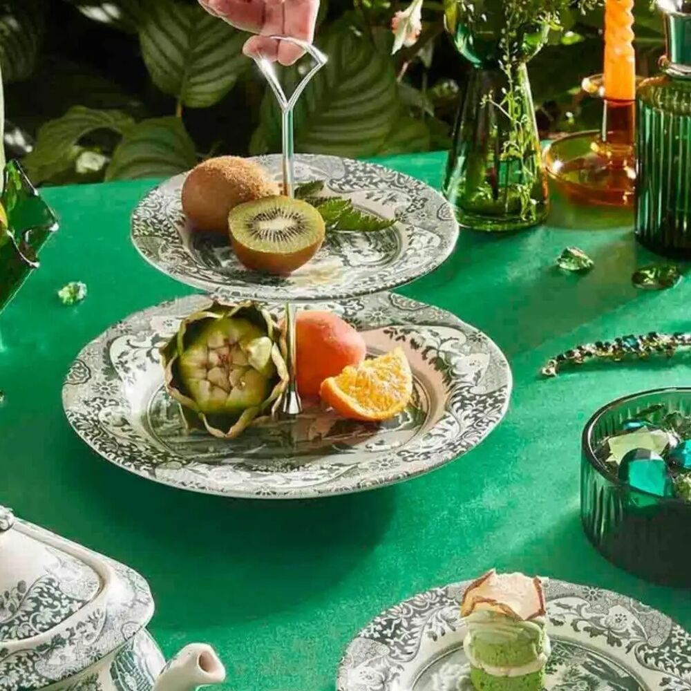 Spode Heritage Green Italian - 2-Tier Cake Stand
