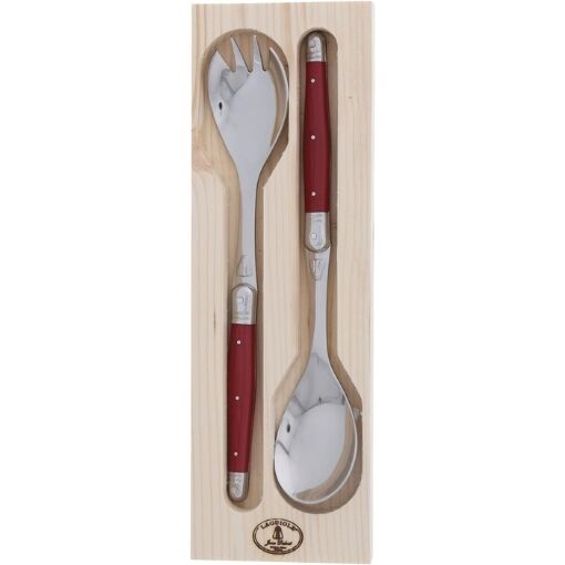 Jean Dubost Laguiole Maison - 2pc Salad Server Set Red Mixed Colours