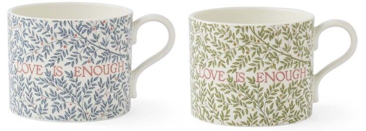 Spode Morris & Co - Love Is Enough Mugs - 340ml (Set of 2)