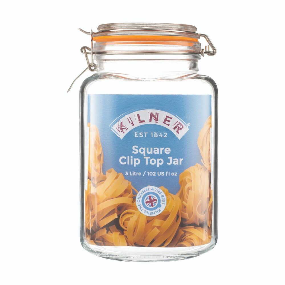 Kilner Square Clip Top Jar - 3 Litre