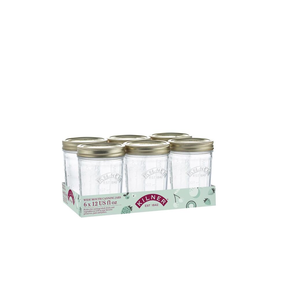 Kilner Wide Mouth Preserve Jars - Pack of 6 350ml