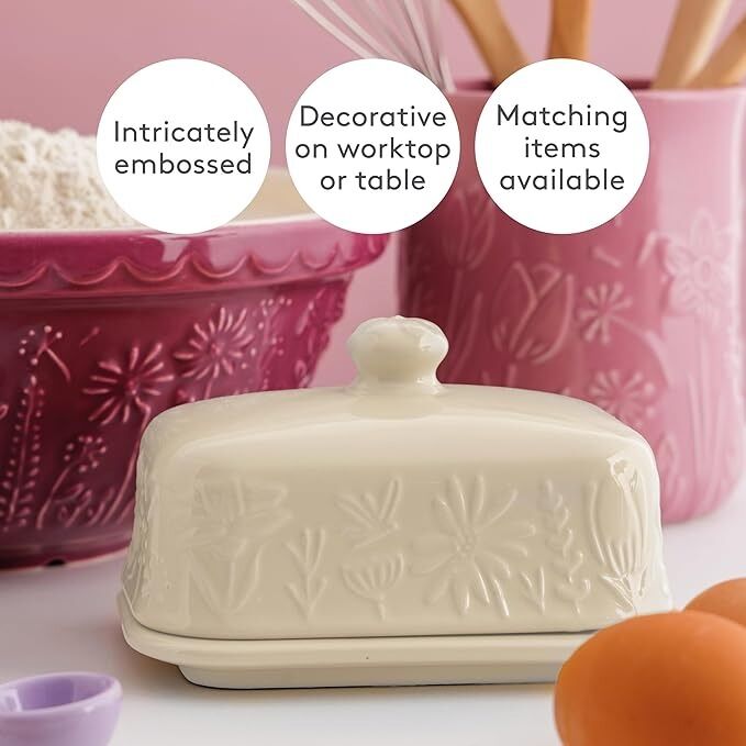 Mason Cash - In The Meadow Cream Butter Dish - 16cm