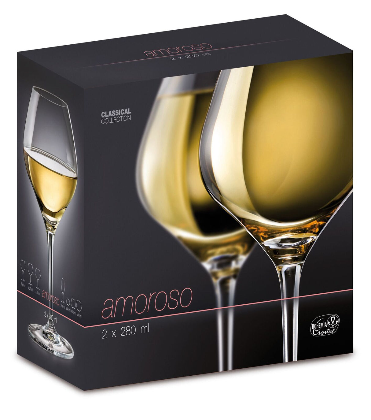 Bohemia Amoroso Wine Glass - 280ml (Set of 2)
