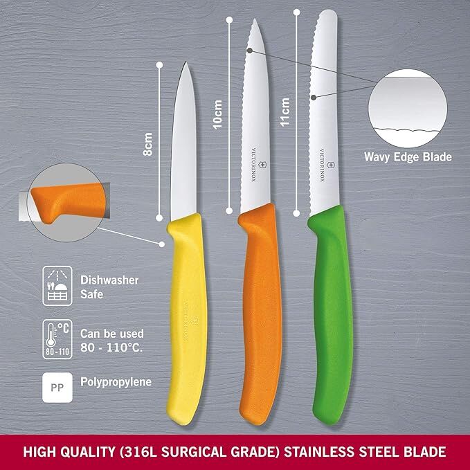 Victorinox Swiss Classic Paring Knife 3pc Set Multicolour