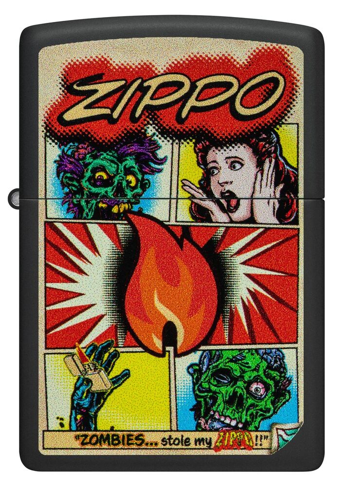 Zippo Lighter - Comic Zombies Design