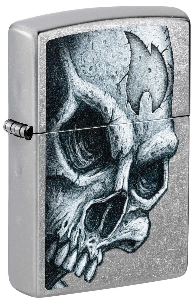 Zippo Lighter - Skull and Flame Design