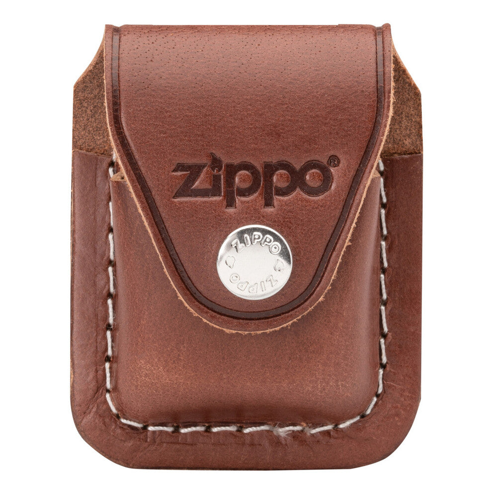 Zippo Pouch - Brown Leather with Clip