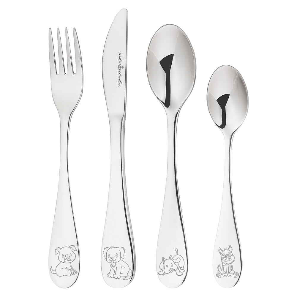 Wilkie Brothers - 4 Piece Kids Cutlery Set Puppy