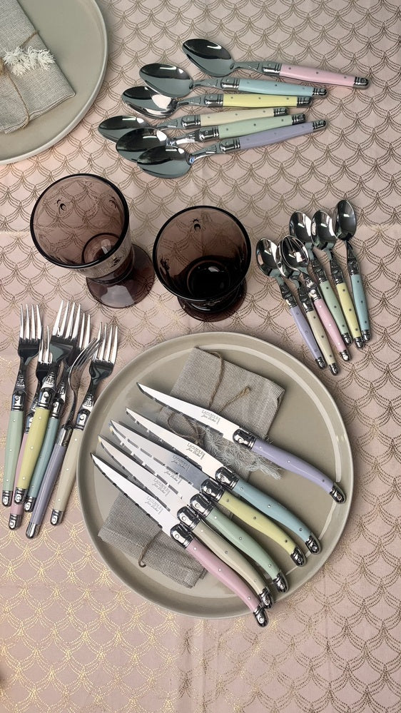 Jean Dubost Laguiole Simplicite - 24pc Cutlery Set Pastels