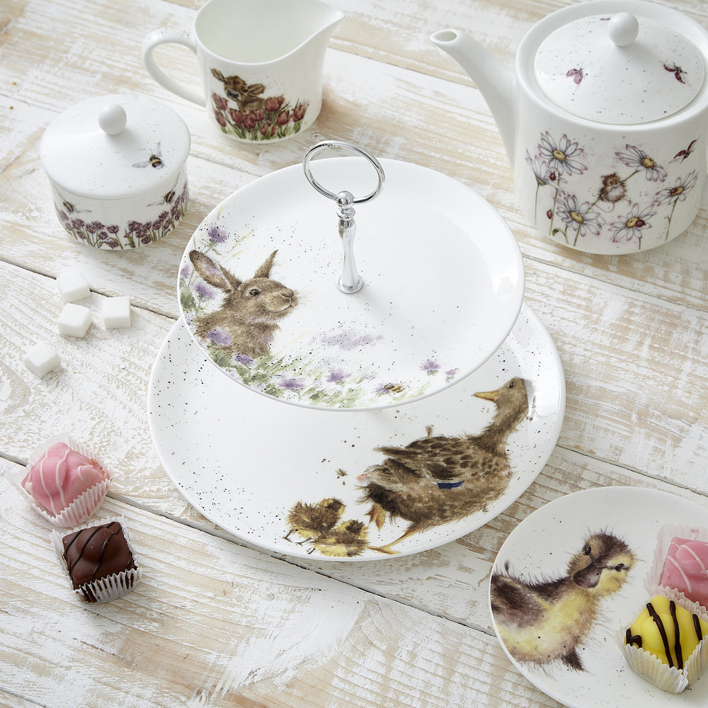 Royal Worcester Wrendale 2-Tier Cake Stand - Rabbit & Duck