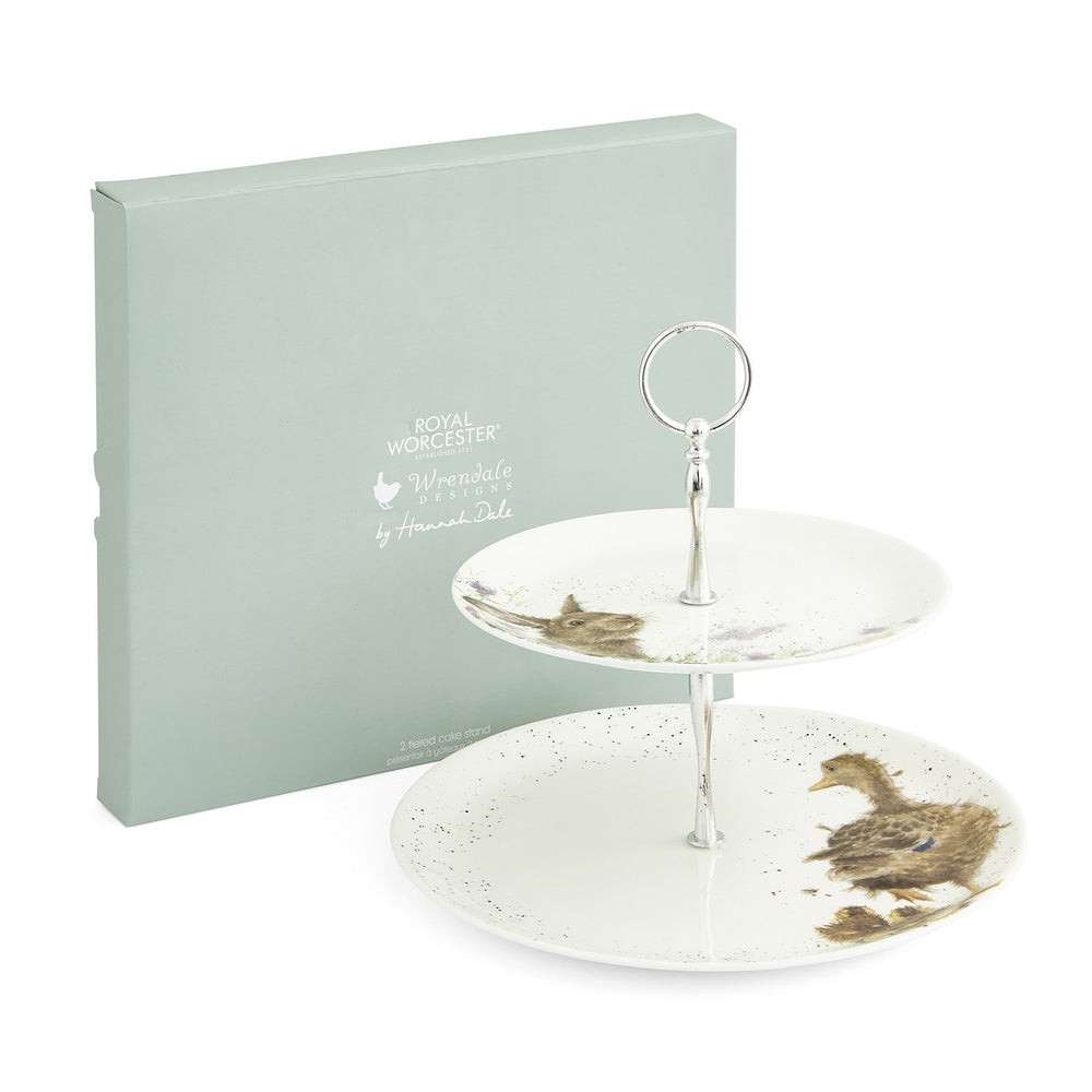 Royal Worcester Wrendale 2-Tier Cake Stand - Rabbit & Duck