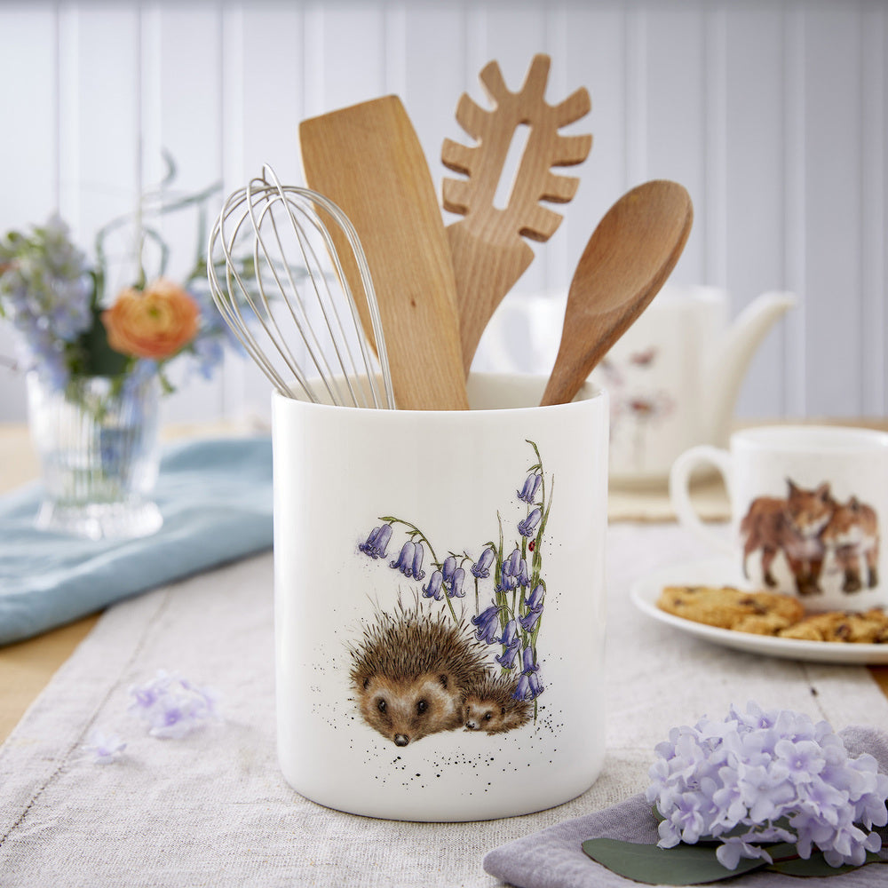 Royal Worcester Wrendale Utensil Jar - Love and Hedgehugs
