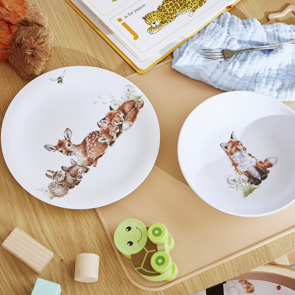 Royal Worcester Wrendale Plate & Bowl Set - Woodland Animals (Set of 2)
