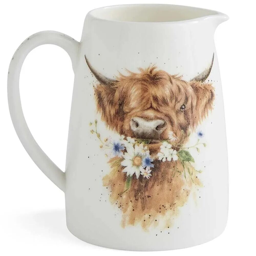 Royal Worcester Wrendale Designs Posy Jug - 'Daisy Coo' Highland Cow