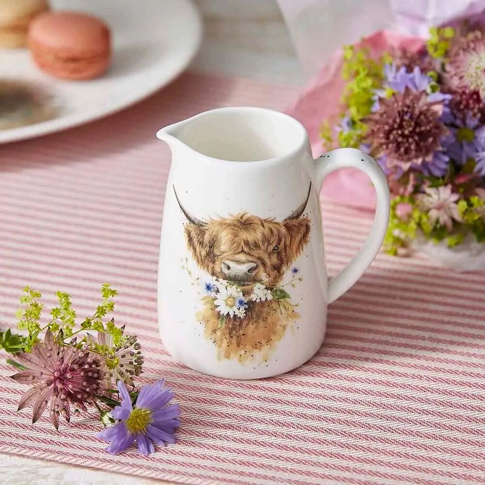 Royal Worcester Wrendale Designs Posy Jug - 'Daisy Coo' Highland Cow