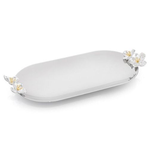 Whitehill Giftware - Blossom Deco Nickel Plated Oval Tray