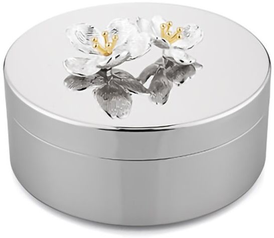 Whitehill Giftware - Blossom Deco Nickel Plated Trinket Box