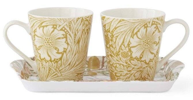 Spode Morris & Co - Fruits & Marigold Mugs & Trays - 180ml (Set of 2)