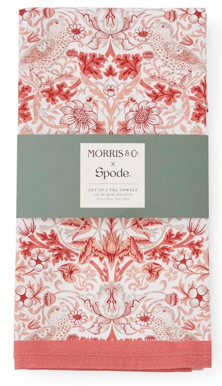 Spode Morris & Co - Strawberry Thief Tea Towel (Set of 2)