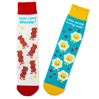 Hallmark Better Together Funny Crew Socks - Bacon and Eggs