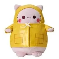 Pembe the Pink Cat Plush - Yellow Raincoat