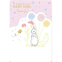 Hallmark Card - Peter Rabbit Baby Girl Card