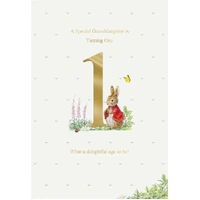 Hallmark Card - Peter Rabbit 1st Birthday Granddaughter Card
