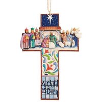 Jim Shore Heartwood Creek - Nativity Scene Cross Hanging Ornament