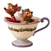 Jim Shore Disney Traditions - Cinderella Jaq And Gus In Teacup - Tea for Two