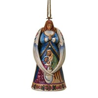 Jim Shore Heartwood Creek - Angel With Wings Around Holy Family Hanging Ornament