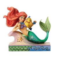 Jim Shore Disney Traditions - The Little Mermaid Ariel with Flounder - Fun & Friends