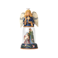 Heartwood Creek Classic - Angel with Holy Family Scene In Dome