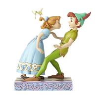Jim Shore Disney Traditions - Peter Pan, Wendy & Tinker Bell - An Unexpected Kiss