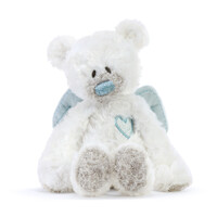 Demdaco Baby - Guardian Angel Bear Rattle Plush Blue