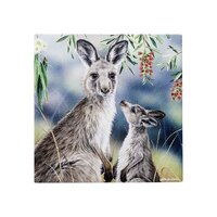 Fauna of Australia - Kangaroo & Joey Trivet
