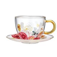 Springtime Soiree - Double Walled Glass Cup & Saucer