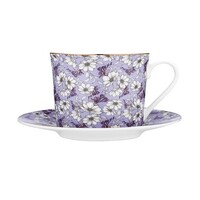 Vintage Floral - Lavender Cup & Saucer