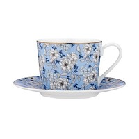 Ashdene Vintage Floral - Dusty Blue Cup & Saucer
