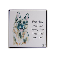 Puppy Tales - German Shepherd Ceramic Coaster