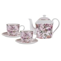 Chinoiserie - Pink Teapot and 2 Teacup Set