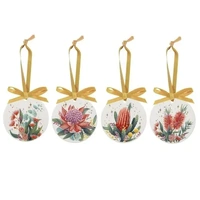 Ashdene Christmas - Twinkling Blooms Hanging Ornaments (Pack of 4)