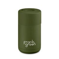 Frank Green Reusable Cup - Ceramic 295ml Khaki Push Button