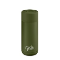 Frank Green Reusable Bottle - Ceramic 475ml Khaki Push Button