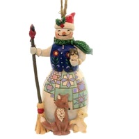 Jim Shore Heartwood Creek - Snowman with Animals Hanging Ornament