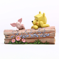 Jim Shore Disney Traditions - Winnie The Pooh and Piglet on a Log - Truncated Conversation