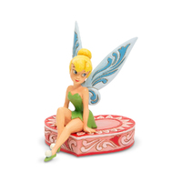 Jim Shore Disney Traditions - Peter Pan Tinkerbell Sitting On Heart - Love Seat