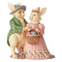 Jim Shore Heartwood Creek Easter - Bunny Couple With Basket
