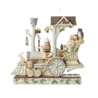 PRE PRODUCTION SAMPLE - Jim Shore Heartwood Creek White Woodland - Santa with Train Engine