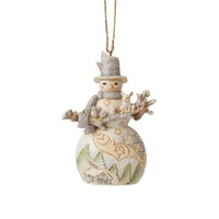 Jim Shore Heartwood Creek White Woodland - Snowman with Animals Hanging Ornament