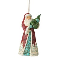 Jim Shore Heartwood Creek Winter Wonderland - Santa with Tree Hanging Ornament